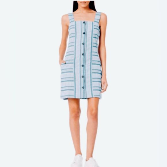 Roxy Blue and White Striped Dress - Picture 1 of 10